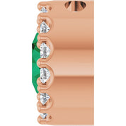 14K Rose Natural Emerald & 1/10 CT Natural Diamond Halo-Style Pendant