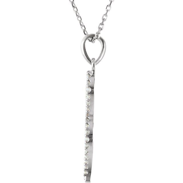 14K White 1/6 CTW Natural Diamond 16" Necklace