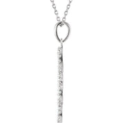 14K White Gold 1/4 CTW Natural Diamond Petite Treble Clef 16" Necklace