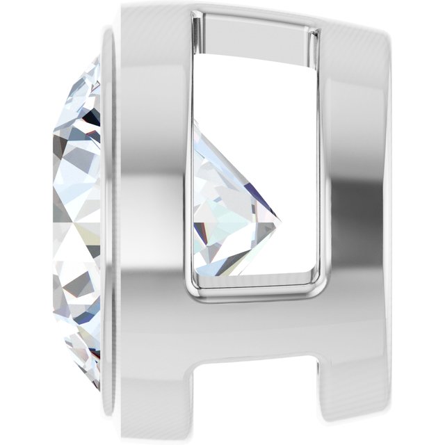 14K White 3/4 CT Natural Diamond Slide Pendant