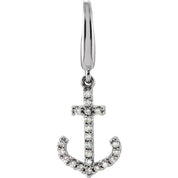 14K White 1/8 CTW Natural Diamond Anchor Charm
