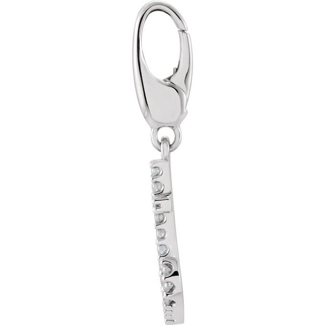 14K White 1/8 CTW Natural Diamond Anchor Charm