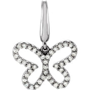 14K White 1/5 CTW Natural Diamond Butterfly Charm