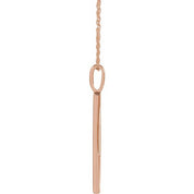 14K Rose .02 CTW Natural Diamond Love 18" Necklace