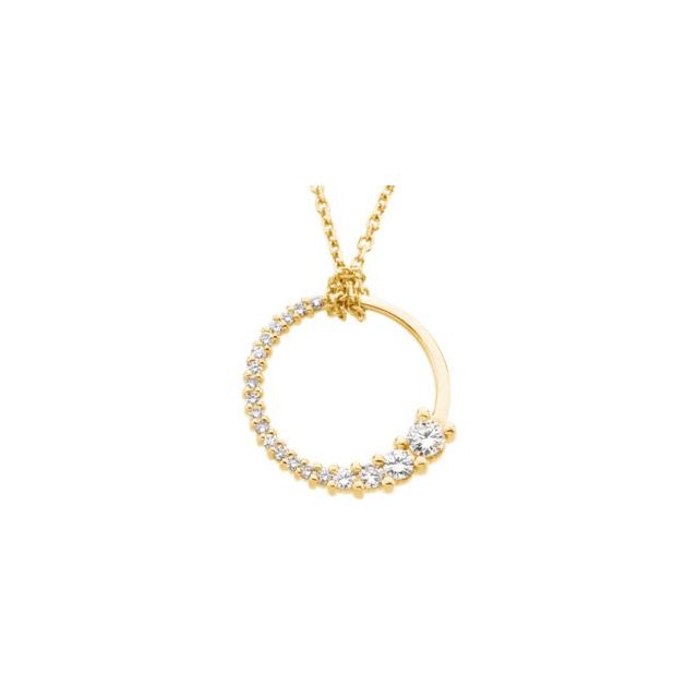 14K Yellow 1/5 CTW Natural Diamond Journey 18" Necklace