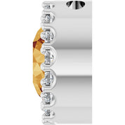 Sterling Silver Natural Citrine & 1/8 CT Natural Diamond Halo-Style Pendant