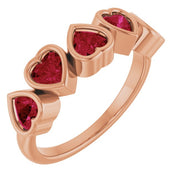 14K Rose Lab-Grown Ruby Ring