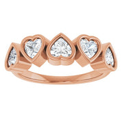 14K Rose Natural White Sapphire Ring