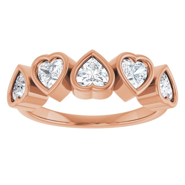 14K Rose Natural White Sapphire Ring