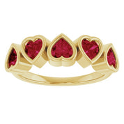 14K Yellow Lab-Grown Ruby Ring