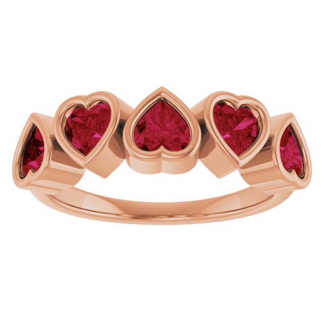 14K Rose Lab-Grown Ruby Ring