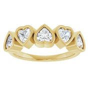 14K Yellow Natural White Sapphire Ring