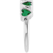 Platinum Lab-Grown Emerald Ring