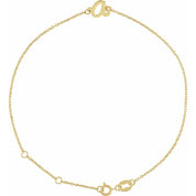 14K Yellow Initial A 6 1/2-7 1/2" Bracelet