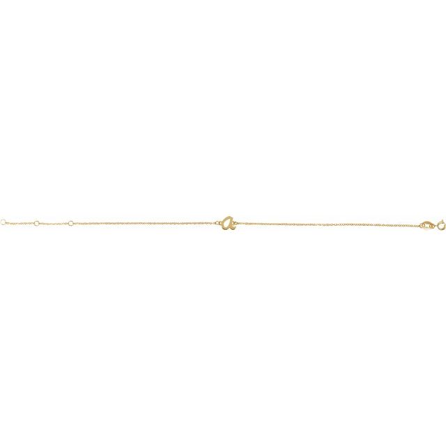14K Yellow Initial A 6 1/2-7 1/2" Bracelet