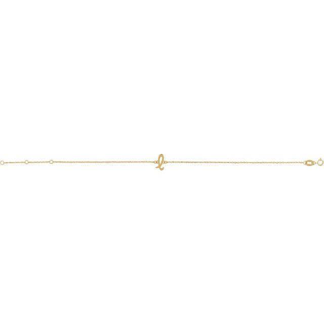 14K Yellow Initial L 6 1/2-7 1/2" Bracelet