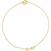 14K Yellow Initial E 6 1/2-7 1/2" Bracelet