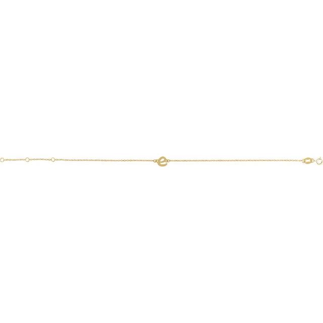14K Yellow Initial E 6 1/2-7 1/2" Bracelet