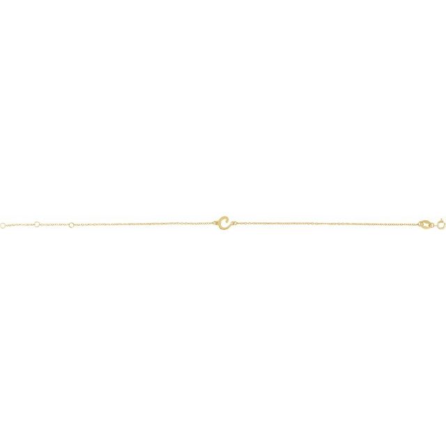 14K Yellow Initial C 6 1/2-7 1/2" Bracelet