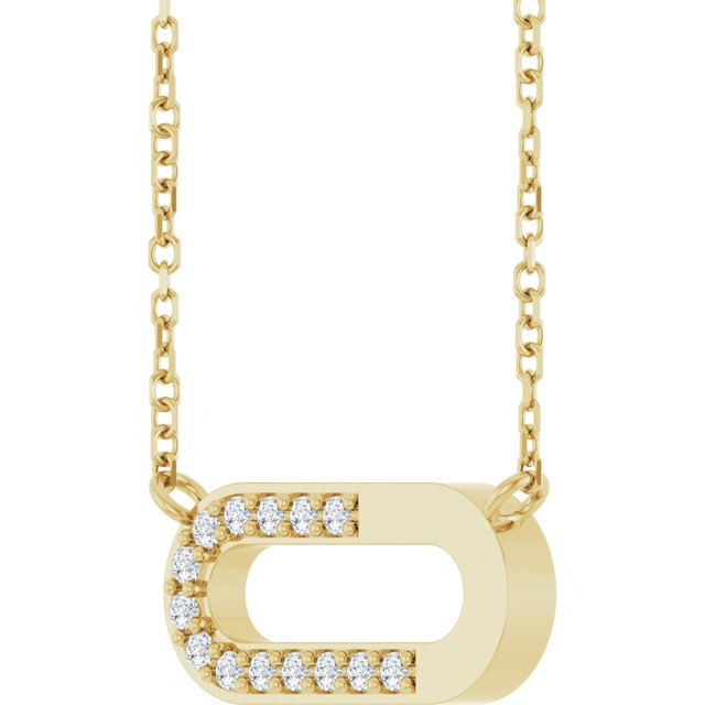 14K Yellow 1/10 CTW Natural Diamond Paperclip-Style 18" Necklace
