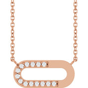 14K Rose 1/10 CTW Natural Diamond Paperclip-Style 18" Necklace