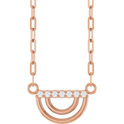 14K Rose .05 CTW Natural Diamond Arch 18" Necklace