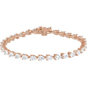 14K Rose 6 1/2 CTW Lab-Grown Diamond Line 7" Bracelet