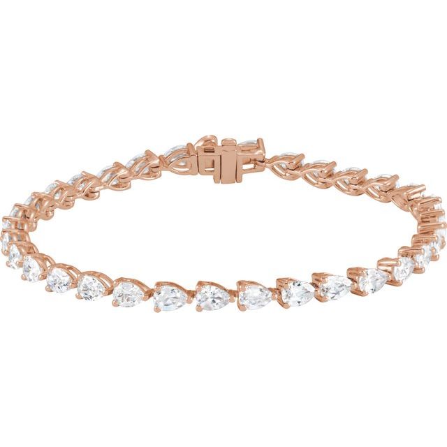 14K Rose 6 1/2 CTW Lab-Grown Diamond Line 7" Bracelet