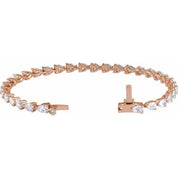 14K Rose 6 1/2 CTW Lab-Grown Diamond Line 7" Bracelet