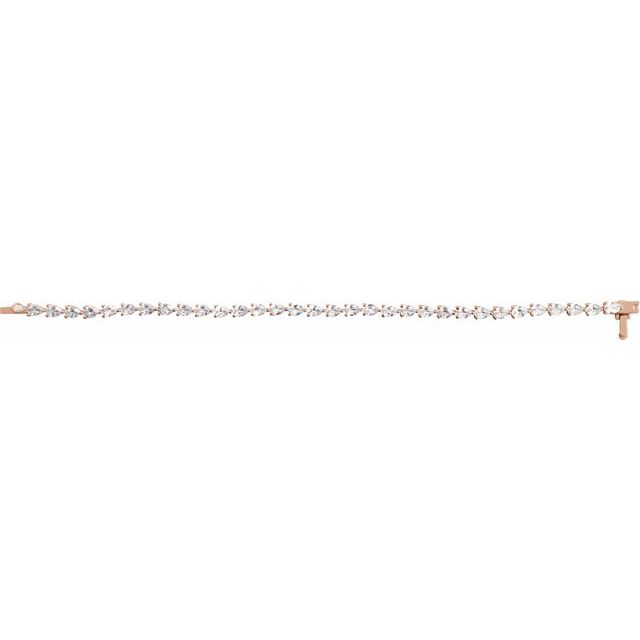 14K Rose 6 1/2 CTW Lab-Grown Diamond Line 7" Bracelet