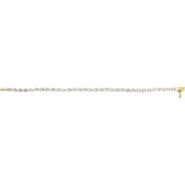 14K Yellow 6 1/2 CTW Lab-Grown Diamond Line 7" Bracelet
