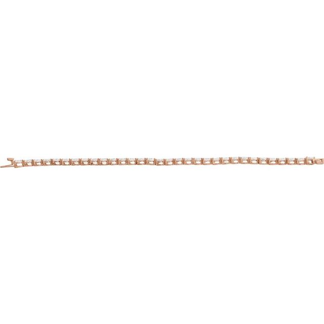 14K Rose 6 1/2 CTW Lab-Grown Diamond Line 7" Bracelet