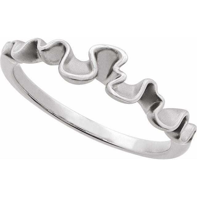Platinum Ribbon Stackable Ring
