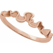 14K Rose Ribbon Stackable Ring