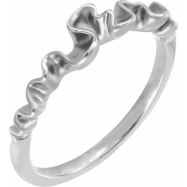 Sterling Silver Ribbon Stackable Ring - 57944:104:P