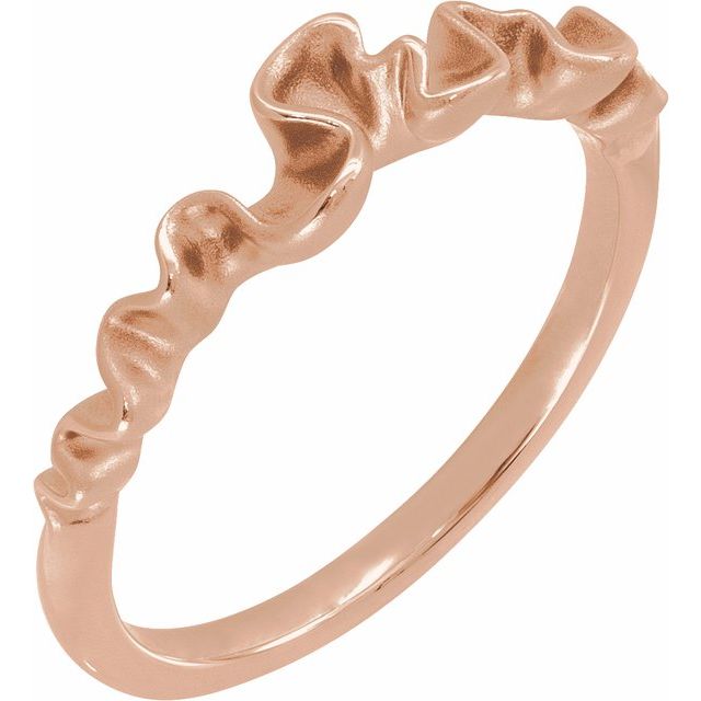 14K Rose Ribbon Stackable Ring