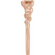14K Rose Ribbon Stackable Ring