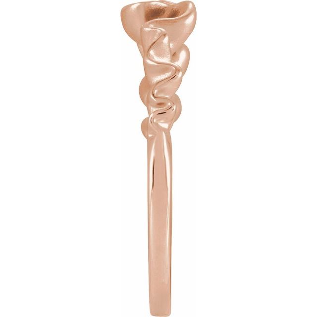 14K Rose Ribbon Stackable Ring
