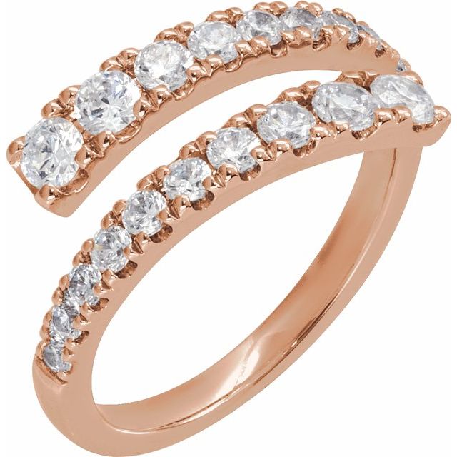 14K Rose 9/10 CTW Lab-Grown Diamond Bypass Ring