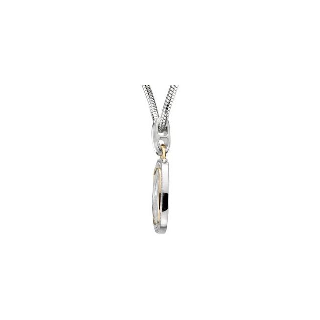 Sterling Silver & 14K Yellow 1/3 CTW Natural Diamond Zebra Skin 18" Necklace