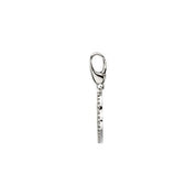 14K White 1/4 Natural Diamond Heart Padlock Charm