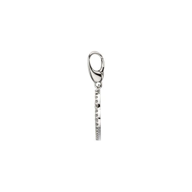 14K White 1/4 Natural Diamond Heart Padlock Charm
