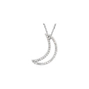 14K Rose 1/5 CTW Natural Diamond Crescent Moon 16" Necklace