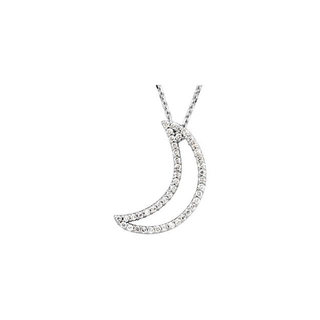 14K Rose 1/5 CTW Natural Diamond Crescent Moon 16" Necklace