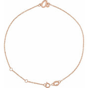14K Rose Initial A 6 1/2-7 1/2" Bracelet