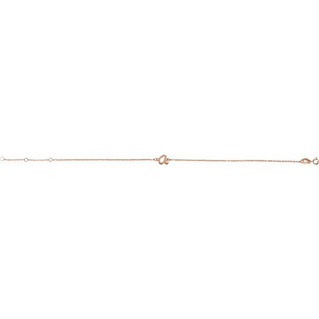 14K Rose Initial A 6 1/2-7 1/2" Bracelet