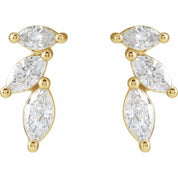 14K Rose 1/6 CTW Natural Diamond Nature-Inspired Left Earring