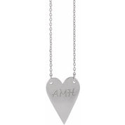 Sterling Silver Engravable Heart 18" Necklace
