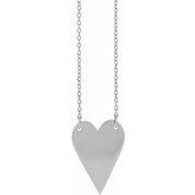 Sterling Silver Engravable Heart 18" Necklace