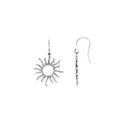 14K White 3/4 CTW Natural Diamond Sun Earrings